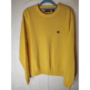 Women's Preppy Grandpa Core Sweater Yellow Chaps‎ Size XL 100% cotton